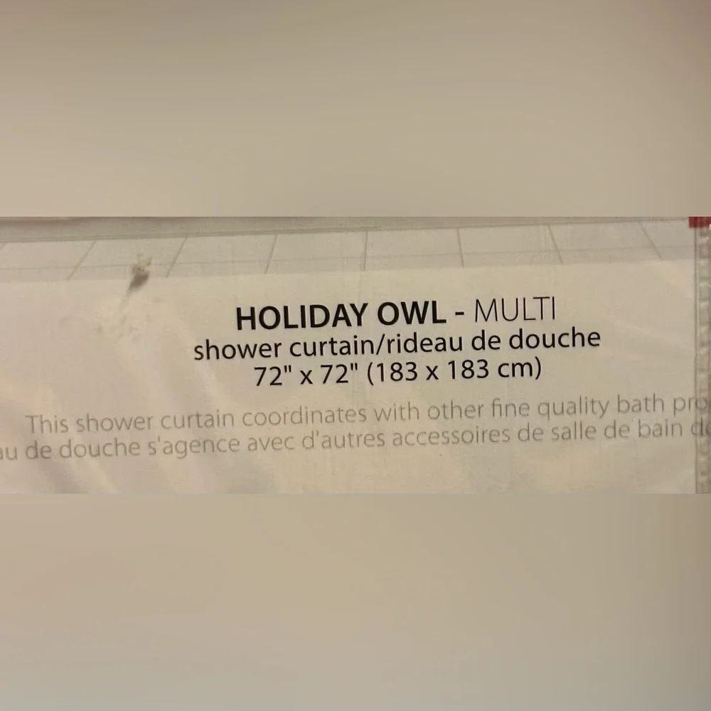 This is a Christmas Owl Shower Curtain